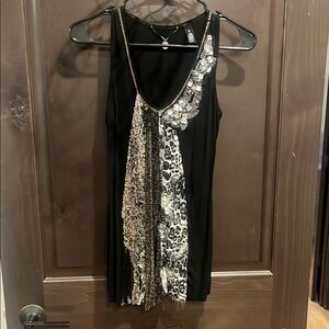 BKE Black Top with Metallic Accents